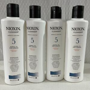 Lot of 4 Nioxin 5 Cleanser Normal to Thin-Looking Shampoo (10.1 fl oz)